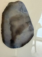 Beautiful Framed Geode Slice Wall Art 12 in Gray Stone in Silver Shadow Box