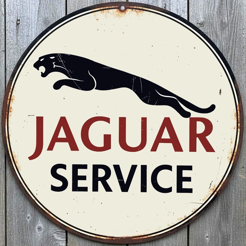 Jaguar Service 12″ Diameter Vintage Novelty Metal Sign Made In USA New!