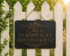 This Is My Happy Place Metal Sign, Rustic Farmhouse Porch Decor
