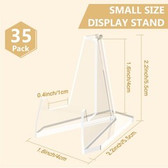 35 Pack Clear Acrylic Card Stand Mini Easel Trading Card Display Holders
