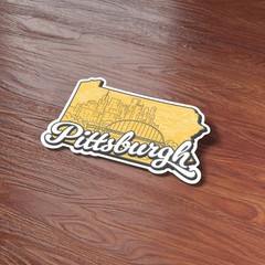 Retro Pittsburgh PA Map Sticker – PGH Pennsylvania Decal