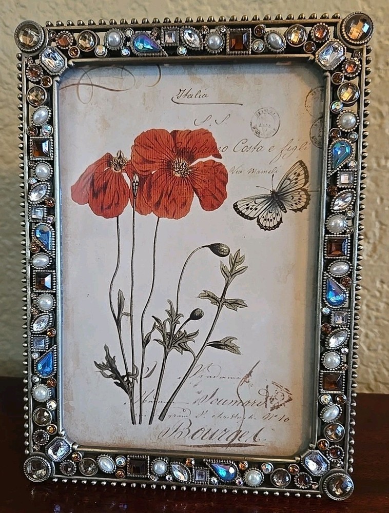 Bejeweled picture frame, free standing, unbranded