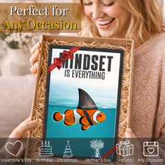 Mindset Is Everything Wall Art Framed 11×17, Motivational Poster, Office Decor