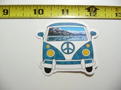 VAN PEACE SIGN MOUNTAIN SNOW LAKE SMALL STICKER DECAL HIPPY HIPPIE 70S 80S RETRO