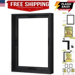 12×16 Canvas Floating Frame with 0.9″ Deep, Black Floater Frame for Canvas Pa…