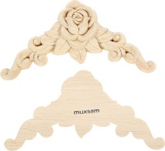 4Pcs Wood Appliques & Onlays for Furniture, 3.15″ x 3.15″8x8cm, Handmade Carv…