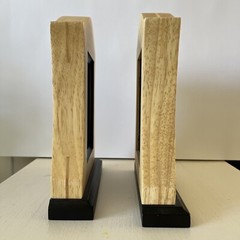 2 Light Solid Wood Picture Frames For 3.5″x5″ Photos Black Trim Free Standing