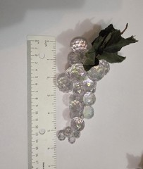 Iridescent Clear Plastic Grape Cluster Picks Set Of 3 Beaded Ornament Decor