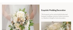 9.8 Inch Wedding Bouquets for Bride Bridesmaid, Champagne Rose Bridal Bouquets