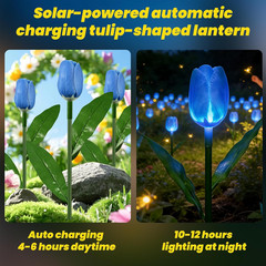 6PACKS Garden Gifts for Mother Day Decorations – Cute Artificial Tulip Blue Flow
