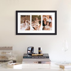 8×14 Collage Picture Frame for 3, 4×6 Photos with Mat or 8×14 Inches without Mat