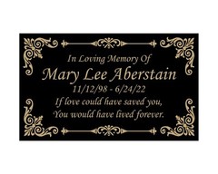 Memorial Plaque In Multiple Colors With Personalization – 8″ x 3″