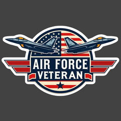 Air Force Veteran Twin Fighter Jets Badge Sticker Vinyl Decal Aviation Pride