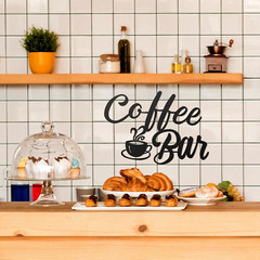 Metal Coffee Bar Sign Wall Art Decor for Kitchen Living Room Home Office