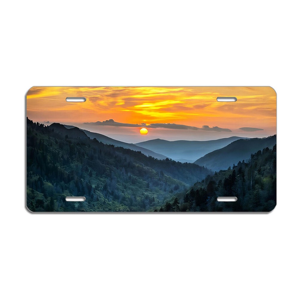 Smoky Mountains License Plate – Scenic Nature Car Tag, 6×12 Inches