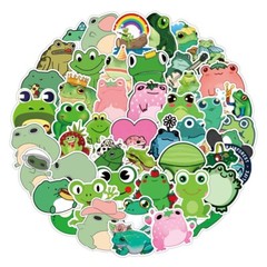 100Pcs Frog Cartoon Sticker for Adults Teens Girls Scrapbooking Water Bottles