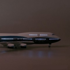 18.5 inch B747 Airplane Model Toys American United Airlines W/ LED Light Wheel