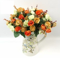 21pc/Bunch Artificial Rose Flowers Bouquet Wedding Party Home Decor Little Rose