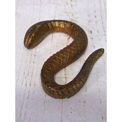 Vintage Style Cast Metal Snake Figurine Bronze Tone Serpent Paperweight Decor