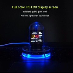 Nixie Tube Clock Full Color IPS LCD Screen Display Electronic RGB Digital