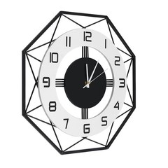 Modern Wall Clock Decorative Wall Mounted Clocks Decoration for Home w/ Hooks