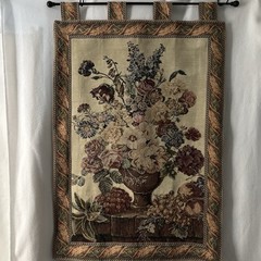 Wall Tapestry Traditional Style 41”Lx29”W Plus 3”tab (44”L Total) Floral Dedign