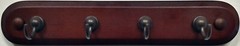 Spectrum Diversified 4 Hook Key Rack – Walnut Wood/Bronze – 2 Count