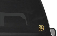 Old English B Letter Initial Vinyl Sticker Decal Monogram Diploma