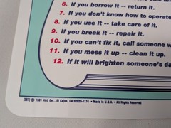 Vintage 1981 Scroll Sign 12 Rules You Can Live By Hershey Park PA FAST Shipping
