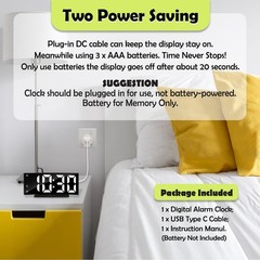 LED Digital Alarm Clock for Bedroom, Plug in Clocks with Dual Alarm/Snooze/Te…