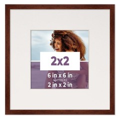 2×2 Frame Walnut With White Picture Mat For 2×2 Photo – Walnut 6×6 Frame To Disp