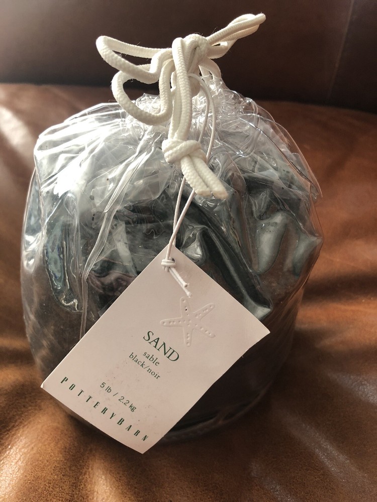 Pottery Barn Black Sand 5 lbs Bowl Vase Decorative Filler New In Bag With Tags