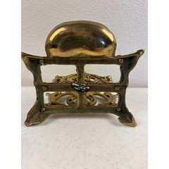Brass Letter Holder Napkin Ornate Victorian Desk Handcasted 80s Upper Deck