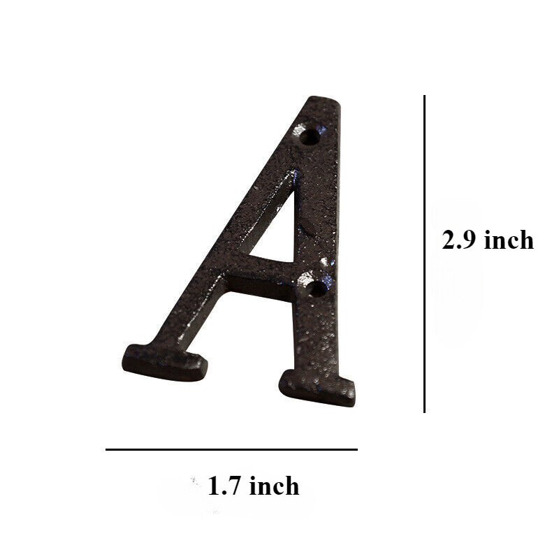 Cast Wrought Iron Black Antique House Door Alphabet Letters and Numbers HOTSALE