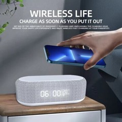 4 in 1 Multi-Function Alarm Clock Display Wireless Charging for Smartphones
