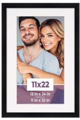 11×22 Frame Black With White Picture Mat For 11×22 Photo – Black 13×24 Frame To