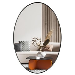 Oval Wall Mirror, 20″x28″ Black Oval Vanity Mirror, Bathroom Mirror of Metal …
