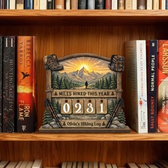 Personalized Hiking Miles Tracker Custom Name Outdoor Log Display, Yearly Hiking