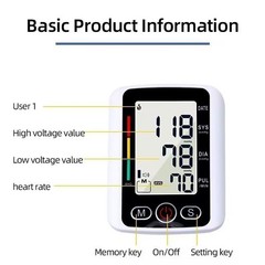 Blood Pressure Monitor Upper Arm, Automatic Digital Upper Arm Blood Pressure Voi