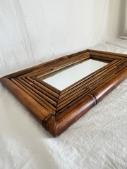 Vintage Bamboo Mirror Rectangular Shape Boho Coastal Chic Style