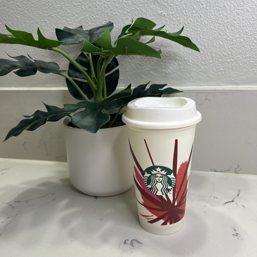 Starbucks Reusable Plastic Grande Coffee Cup Travel Tumbler Recyclable All w Lid
