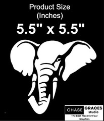Elephant Head Die Cut Vinyl Car Vinyl Decal Sticker for Car Window 5.5″ x 5.5″