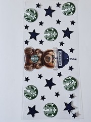 Starbucks Bear UV DTF Transfer Sticker Wrap Tumbler UVDTF BUY 10+ COMBINED SHIP