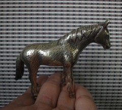 Solid Brass Strong Horse Figurine Bronze Color Statue for Table Decor
