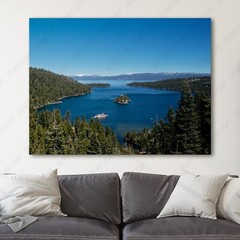 Emerald Bay, Lake Tahoe California Nevada Landscape Forest Canvas Print Wall Art