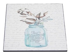 Farmhouse Bathroom Sign Shelf Sitter Wall Art Decor Print Soap Jar Cotton 5″ x 5