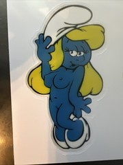 SEXY GIRL STICKER “SUPER HOT SMURFETTE” 2” X 3 1/2” SEXY CUTE GLOSSY
