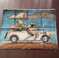 Pop Art Woven Tapestry Gold Diggers Contemporary Art Wall Hanging Signed