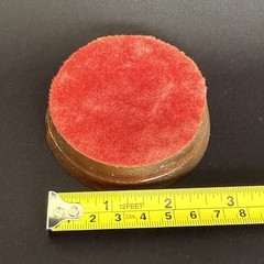 Vintage Miniature Glass Display Dome Cloche with Velvet Wood Pedestal Base 5″