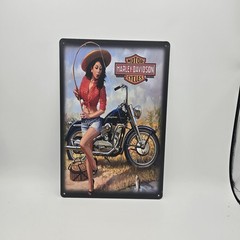 Harley-Davidson Sexy Girl Sign for Wall Vintage Metal Tin Retro 11.8″ x 7.8″